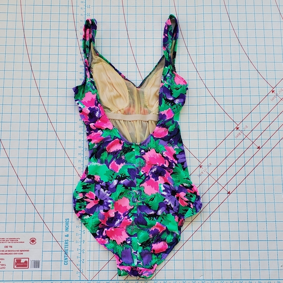 Maxine Of Hollywood Baithing Swim Suit One Piece Women's 12 Floral Y2K 1990s - Picture 4 of 8